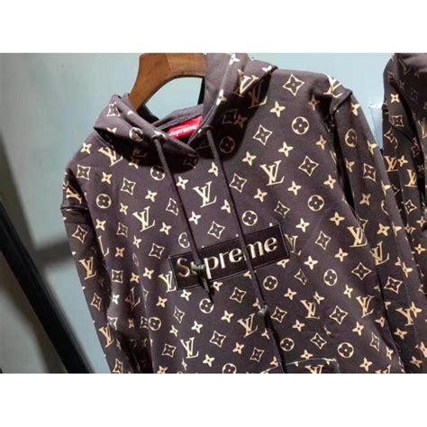 brown louis vuitton x supreme hoodie|louis vuitton supreme foulard.